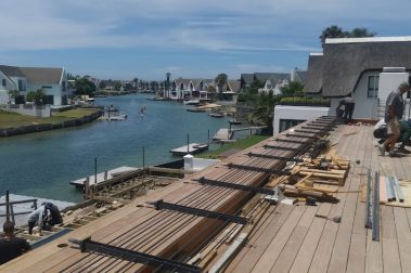 Timber patio installation with balustrade installation Cape St Francis