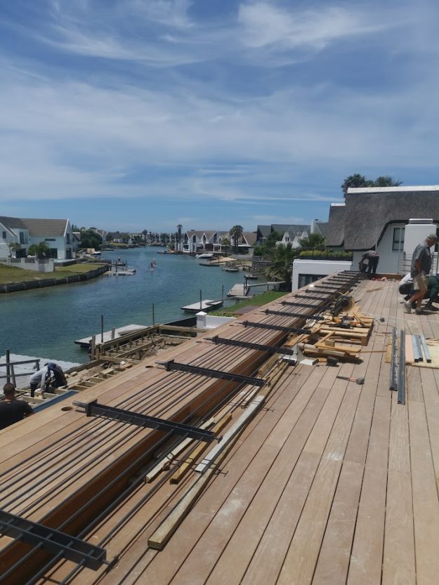 Timber patio installation with balustrade installation Cape St Francis