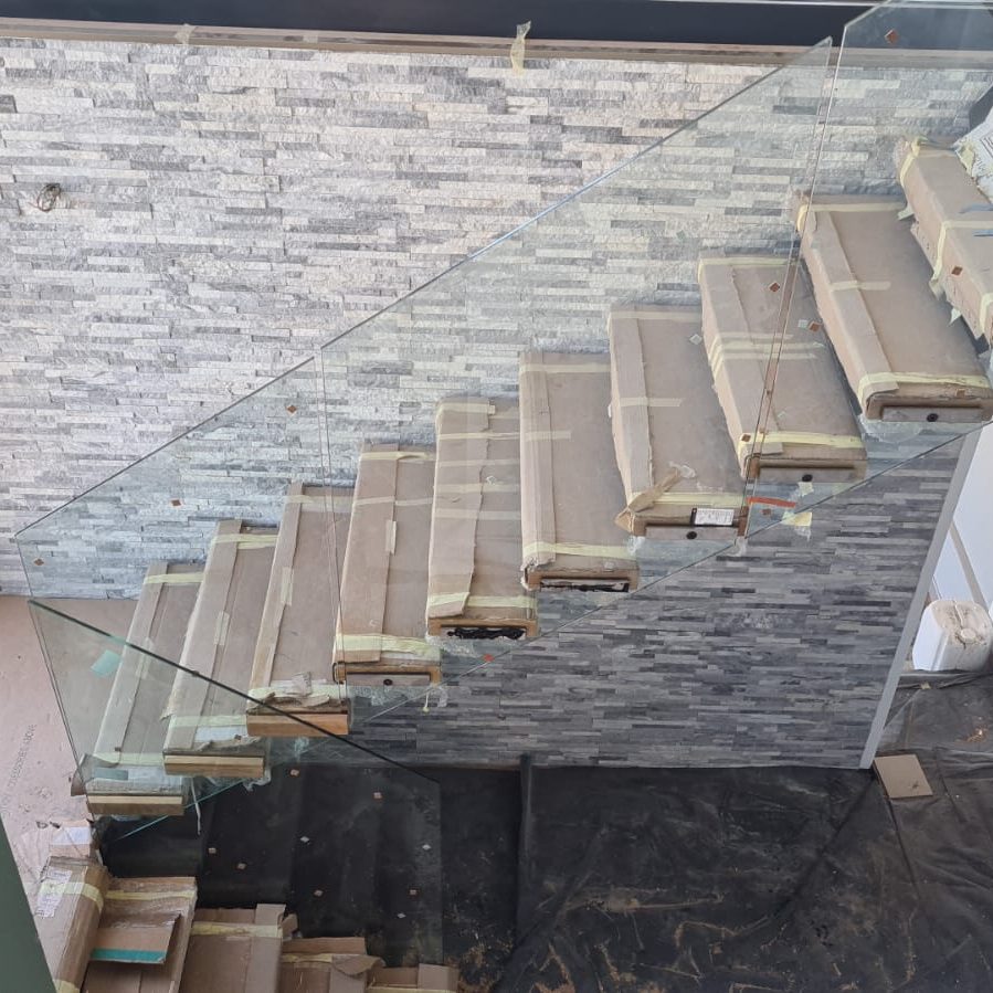 Custom glass stair case installation port elizabeth